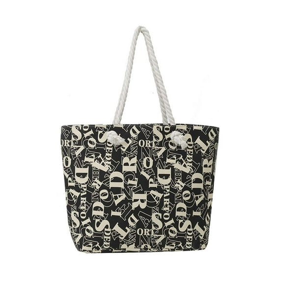 geerera Large Canvas Beach Tote Bag for Women, Sandproof Swim Bag, Spacious Travel Organizer for Pool, Vacation