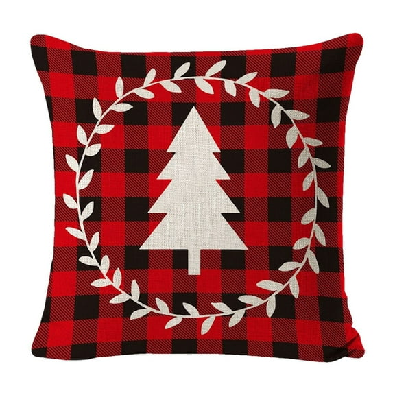 geerera Linen Christmas Pillow Cover, Holiday Decor, 18x18 Inch Winter Theme Cushion Case for Sofa, Living Room, Home Decor