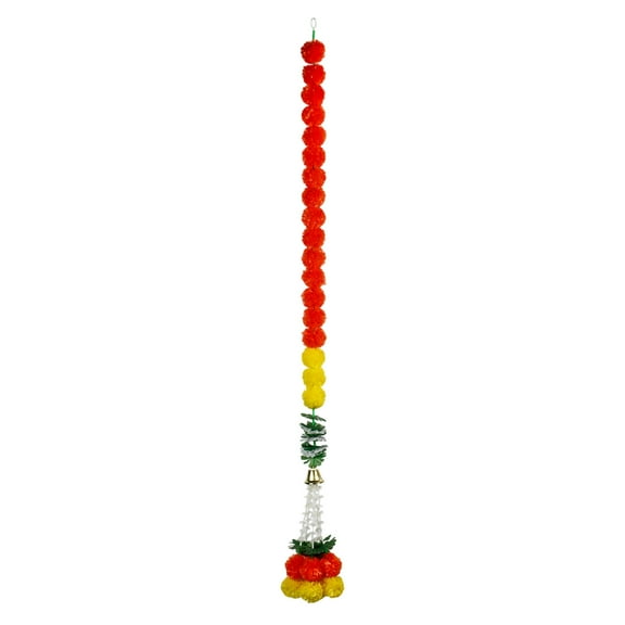 geerera Marigold Garland, Indian American Wedding Flower String, for Diwali Party Decor, Mantel Bush Decoration, Festive Floral Garland