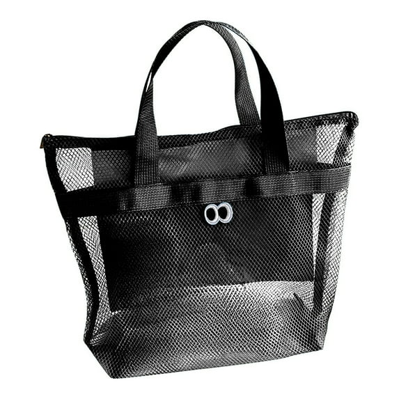 geerera Mesh Beach Bag, Large Beach Tote Bag, Reusable Pool Bag,Multifunctional Tote Bag for Seaside Pool Beach Vacation, Family Pool Bag for Toys & Vacation Essentials