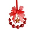 thumbnail image 1 of geerera Mini Christmas Wreath Ornament, Christmas Ball & Bow Wreath, Hanging Garland Decoration for Tree, Wall, Fireplace and Car, 5.5", 1 of 6