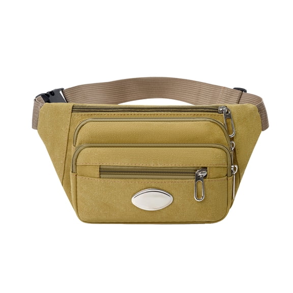 geerera Multi-Layer Canvas Waist Bag, Waterproof Fanny Pack with Tool Pockets and Phone Slot, Adjustable Men‘s Sport Utility Bag for Cycling and Hiking, Hands-Free Convenience, Outdoor Gear