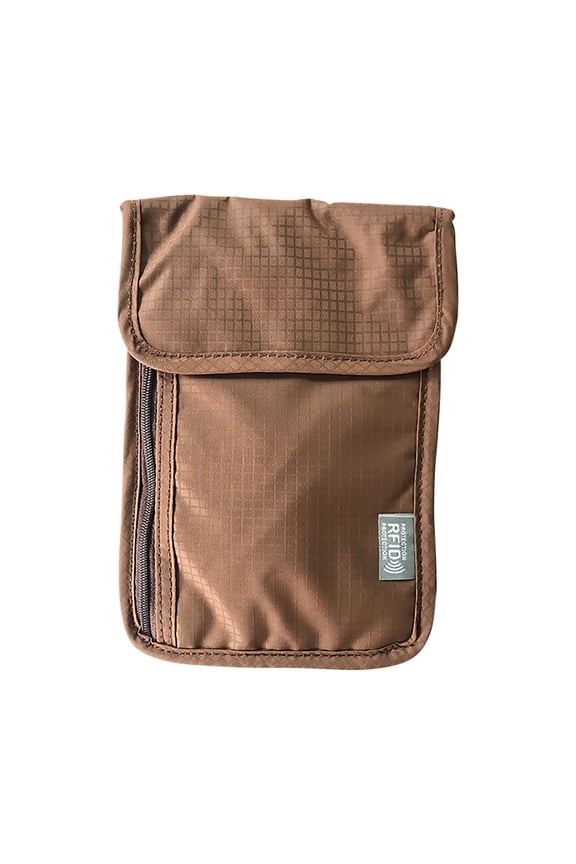 Neck ID Card Holder Bag Chest Document Organizer Pouch with Adjustable Strap for Outdoor Travel Essentials and Important Papers Storage