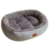 geerera Oval Pet Bed Orthopedic Bed Fleece Warmth Pet Pad for Cat & Small Dog