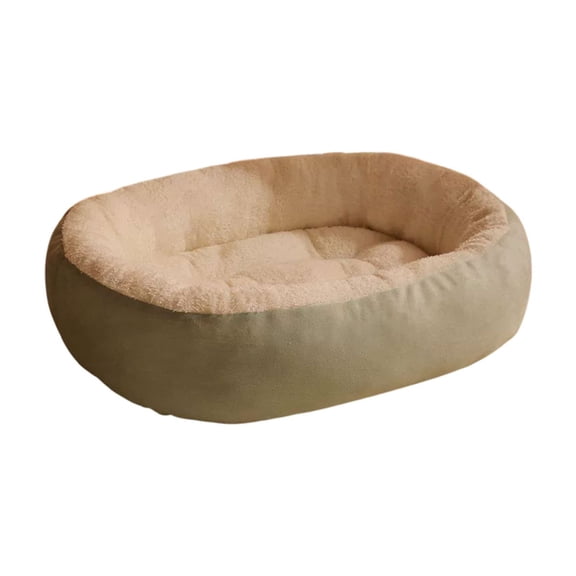 geerera Oval Pet Bed Orthopedic Bed Fleece Warmth Pet Pad for Cat & Small Dog