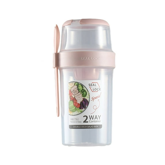 geerera Overnight Oats Jars, Breakfast Cups with Lid and Spoon, Leak Proof Container Great for Cereal Fruit Vegetable Milk Salad Yogurt Meal Prep