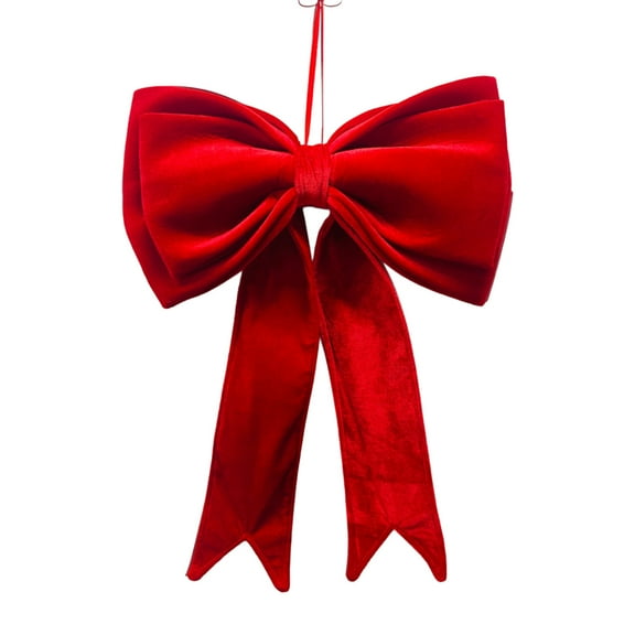 geerera Oversized Flannel Christmas Bow, 25 Inch Wide Red Ribbon for Tree Topper, Wreath Accent and Gift Wrapping, Festive Holiday Decor