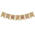 thumbnail image 1 of geerera Patriotic 4th of July String Pennant Banner, USA American Flag Burlap Banner, Red White Blue Star Garland for Independence Memorial Labor Day Holiday Decorations,98.4 inch, 1 of 6