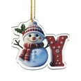 thumbnail image 1 of geerera Personalized Acrylic Snowman Ornament, 2D Flat Letter Snowman with A to Z Hanging Pendants, Custom Name Christmas Decoration, for Gift Giving, Tree Decor, Holiday Display, 1 of 4