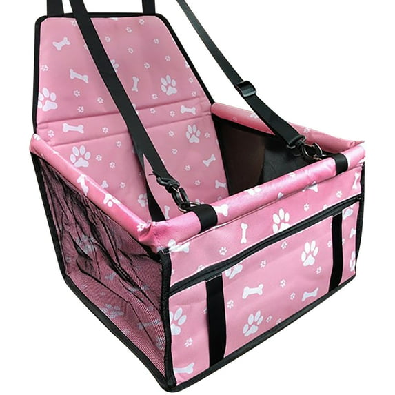 geerera Pet Car Booster Seat Travel Carrier Cage - Breathable Fabric Folding Soft Washable Pet Travel Bag for Dogs Cats Small Animals - Secure Comfortable Vehicle Travel Accessories