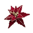 thumbnail image 1 of geerera Poinsettia Velvet Glitter Flowers, Artificial Magnolia Christmas Ornaments, Sparkling Floral Tree Decor, for Wedding Parties, New Year Celebrations, Holiday DIY Projects, 1 of 6