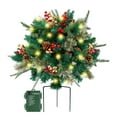 thumbnail image 1 of geerera Prelit Christmas Planter Bushes, Lighted Pot Filler Arrangements, Faux Holiday Plants with 40 LED Lights, Outdoor Urn Decor with Stand, for Porch Display, Entryway Decor, Holiday Landscaping, 1 of 8