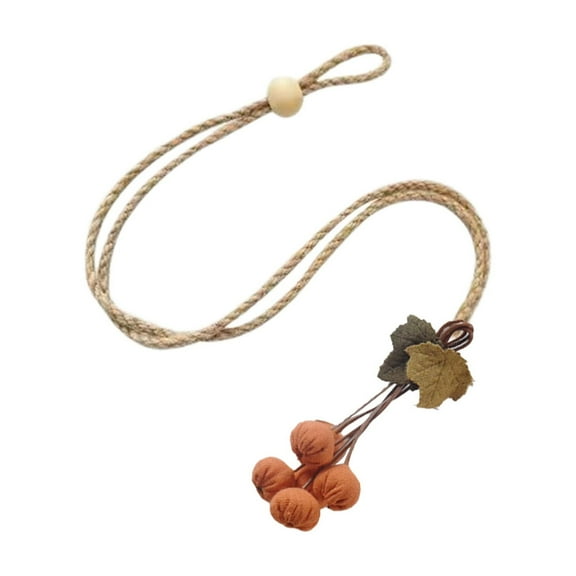 geerera Pumpkin Curtain Tie Backs, Fabric Gauze Tieback Holder with Storage Buckle, for Window Treatment, Sheer Curtains, Home Decor