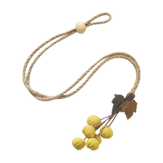 geerera Pumpkin Curtain Tie Backs, Fabric Gauze Tieback Holder with Storage Buckle, for Window Treatment, Sheer Curtains, Home Decor