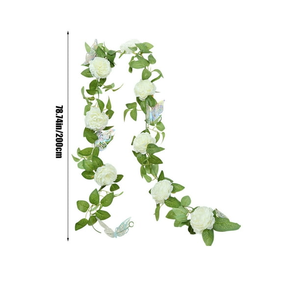 geerera Rose Vine Garland, Artificial Flower Ivy, 79 Inch Silk Floral Hanging Decor for Wedding Arch, Party Wall, Garden Ceremony