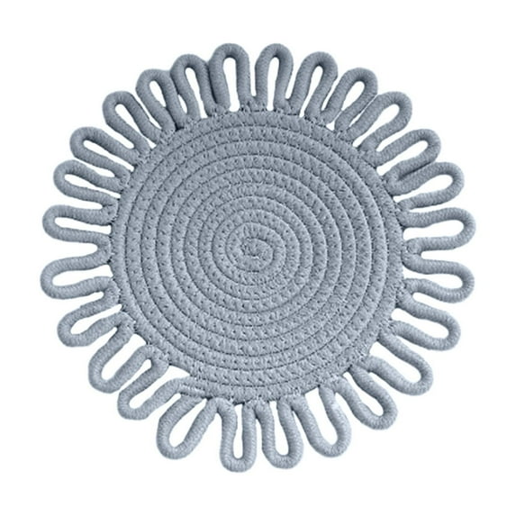 geerera Round Woven Placemats, Trivets for Hot Dishes Hot Pots, Thick Heat Insulation Mats,Table Decorations for Home,Wedding,Party, 7 Inches