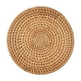 thumbnail image 1 of geerera Set of 2 Woven Rattan Placemats, Round Weave Table Mats, Handcrafted Insulation Pads for Dining, Kitchen, Hot Dishes, 1 of 7