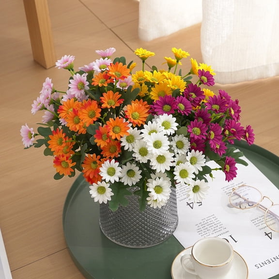 geerera Simulation Chamomile Bouquet, Artificial Silk Flowers for Wedding Decor Home Living Room Vase Decor