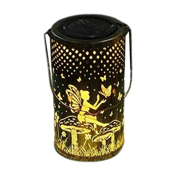 geerera Solar Lanterns Outdoor Hanging Lantern Lights Hollowed-Out Metal Decor Lantern LED Decorative Garden Light Delicate Garden Decoration For Patio