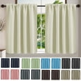 thumbnail image 1 of geerera Solid Blackout Short Curtains 30x36 Inch Rod Pocket Window Panels for Kitchen Bathroom 2-Pack Home Decor, 1 of 4