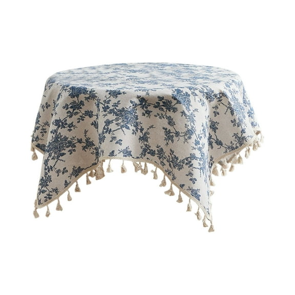 geerera Square Small Table Cloth, Linen Small Floral Tablecloth, Heat Insulation Home Tablecloth for Kitchen Dining Tabletop Decoration Tea Party Farmhouse, 35 inch