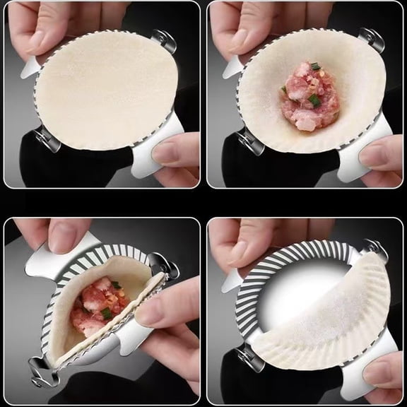 geerera Stainless Steel Dumpling Maker, Easy-Use Press Mold for Making Pierogies, Empanadas, Ravioli and Turnovers, Kitchen Tool