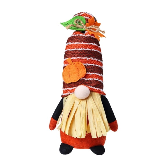 geerera Thanksgiving Faceless Doll Ornament, Rudolf Decor with Pumpkin Maple Leaf , for Shelf Display, Table Centerpiece, Holiday Mantel