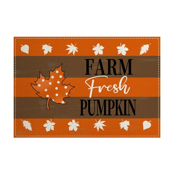 geerera Thanksgiving Placemat , Fall Themed Linen Table Mats with Insulation, for Dining Table Setting, Holiday Dinner, Home Kitchen Decor