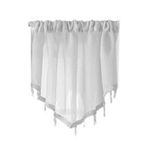geerera Triangle Sheer Valance Curtains, Voile Sheer Rod Pocket Short Window Valance Curtains for Windows Kitchen Living Room Bathroom Bedroom