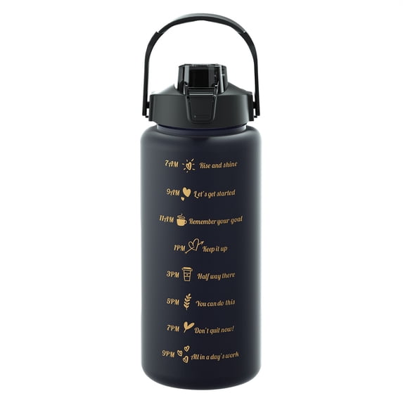 geerera Universal Fitness And Sports Water Bottle For Men And Women,Cycling Plastic Cup with Time Marker,Leakproof, Flip Top Reusable Water Bottle with Handle,for Gym Fitness, Camping, Outdoor