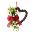 thumbnail image 1 of geerera Valentine's Day Bow Wreath, 18-Inch Heart Shaped Wreath with Faux Rose, Decorative Door Hanging for Porch, Entryway, Holiday Welcome, 1 of 8