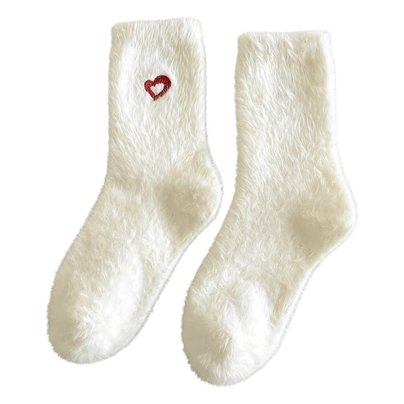 geerera Valentine‘s Day Socks, Thickened Womens Fuzzy Socks Fleece Fluffy Plush Warm Sleep Soft Cozy Winter Adult Socks