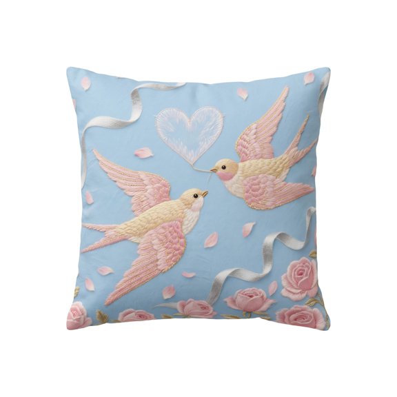 geerera Valentines Day Heart Pattern Pillow Cover, 18x18 Inch Decorative Square Throw Pillowcase for Sofa and Bed, Festive Living Room Decor, Seasonal Home Accent, Holiday Ambiance