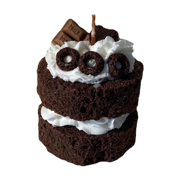geerera Velvet Cake Candle, Chocolate Scented Candle, Decorative Candle for Bedroom, Birthday Gift, Home Fragrance