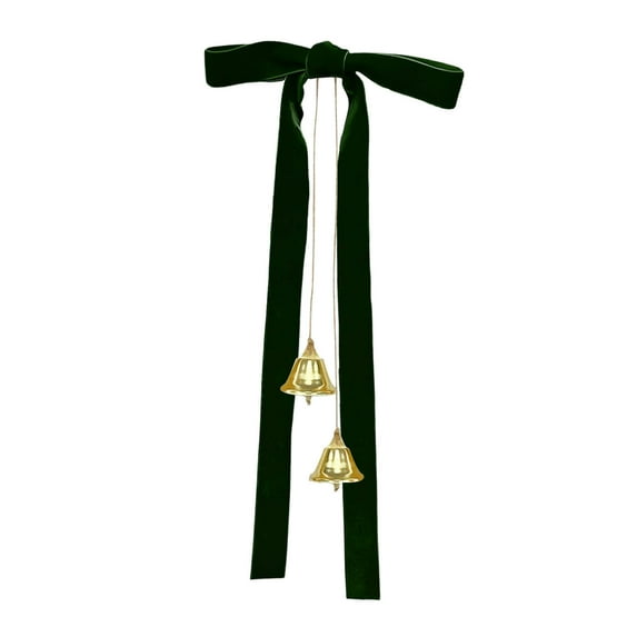 geerera Velvet Ribbon Bows with Bells Rustic Crafts Gift Bow Vintage Velvets Bow for Garland Wreath Gift Wrapping Candy Bags Party DIY Decor