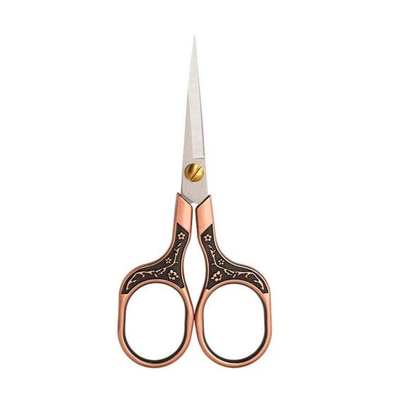 geerera Vintage Stainless Steel Scissors, Decorative Carved Design for Home, Office, Crafting, Thread Cutting
