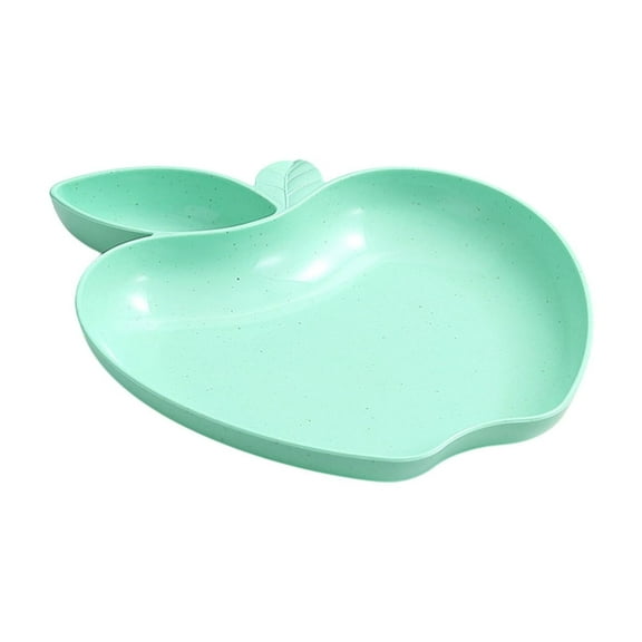 geerera Wheat Straw Plates, Apple Shaped Dumpling Plate with Sauce Dish,Multi Function Snack Tray Convenient Fruit Tray for Kitchen Camping and Parties,Lightweight, Unbreakable, Dishwasher Safe