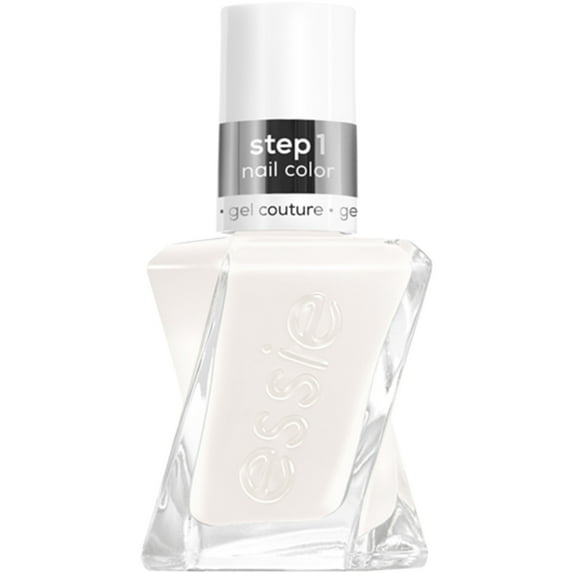 gel couture by essie gel-like nail polish, vegan, white, first fitting, 0.46 fl oz