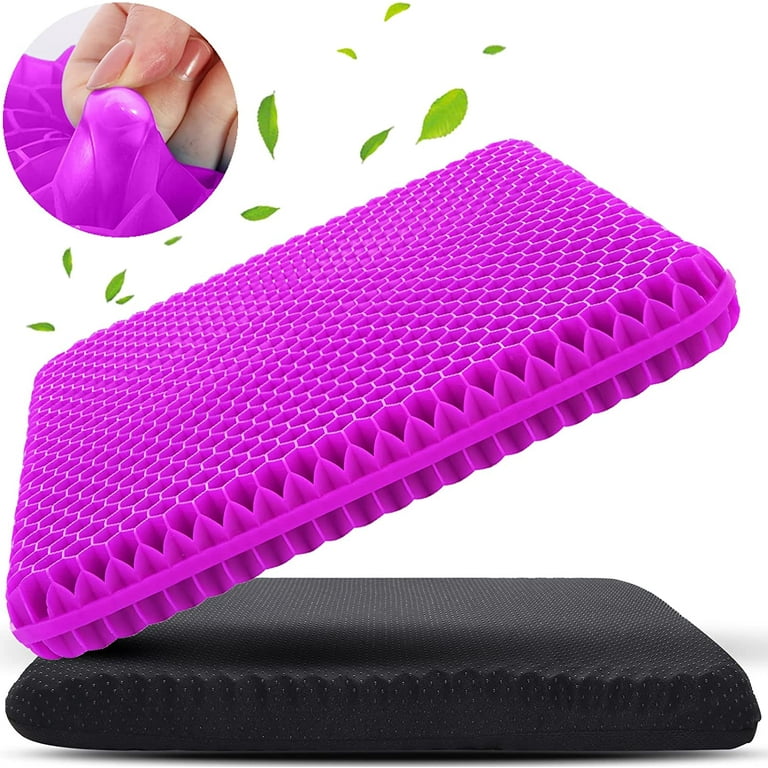 gel seat scushion, double purple gel cushion with non-slip cover, suitable  for long sitting, cold gel cushion, suitable for office chairs, car