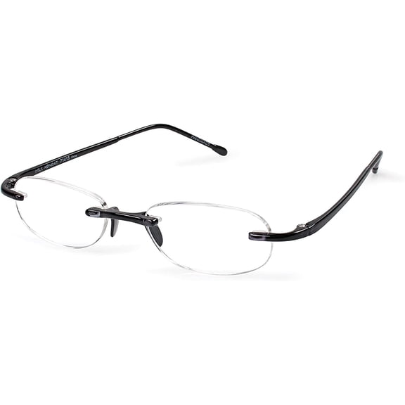 gels - lightweight rimless fashion readers - the original reading glasses for men and women - midnight black (+1.75 magnification power)