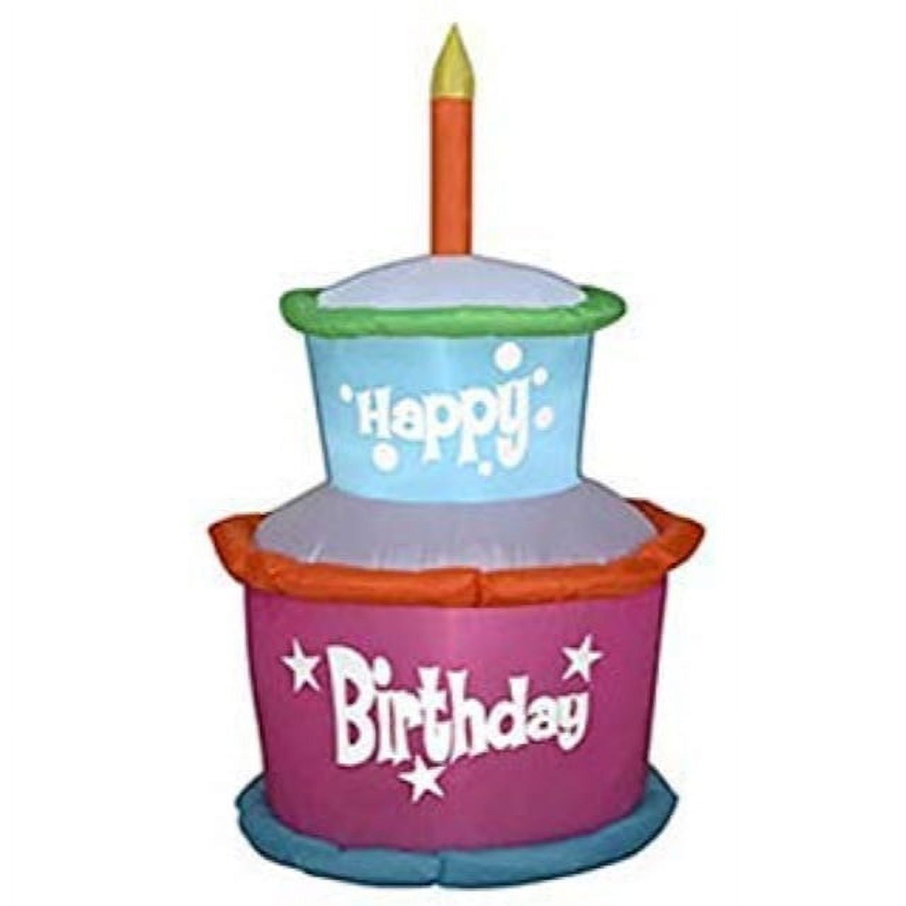 gemmy industries airblown inflatable happy birthday cake with candles - image 1 of 2