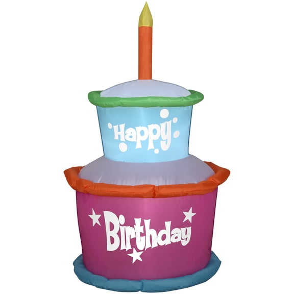gemmy industries airblown inflatable happy birthday cake with candles