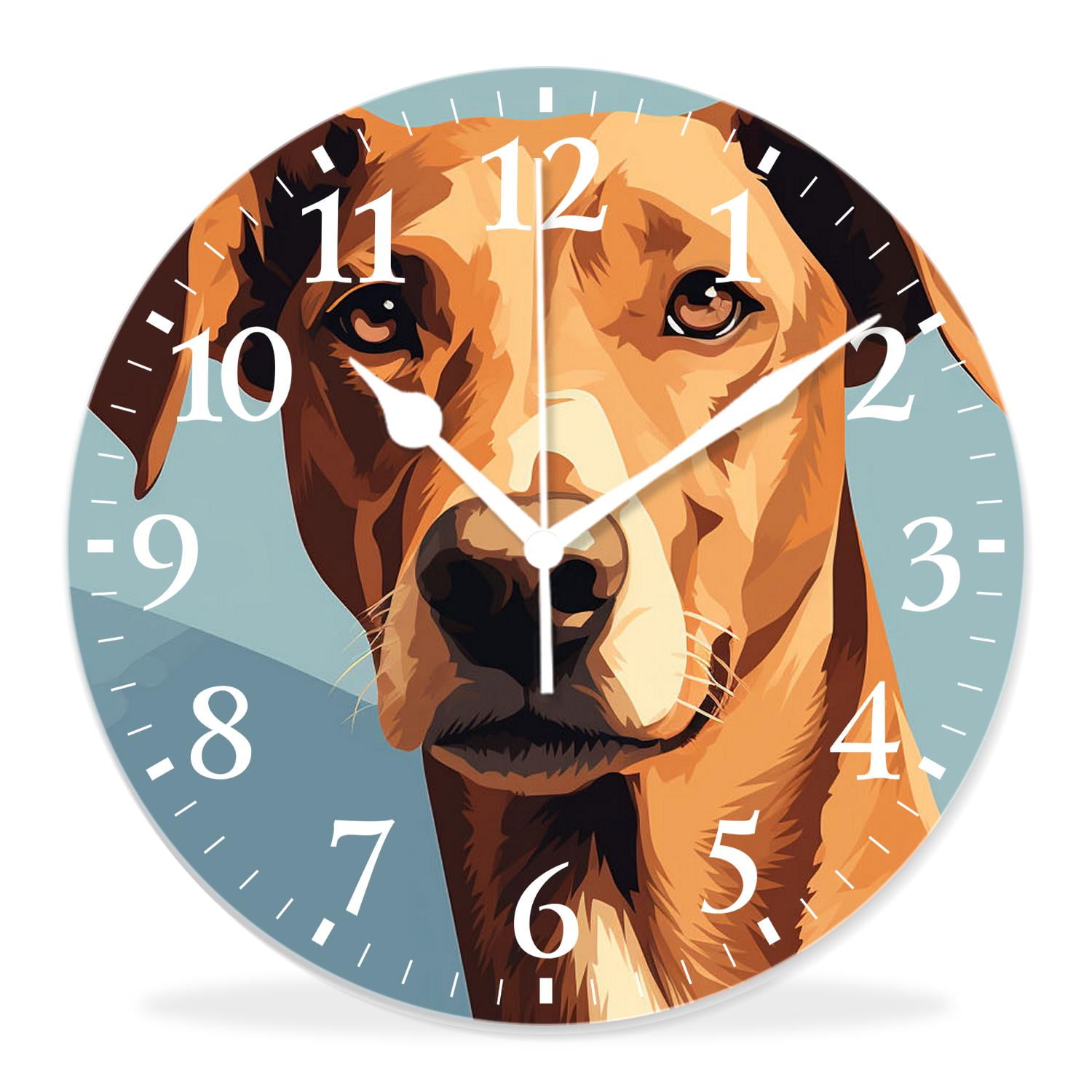 generic Silent Non Ticking 16 inch Round Wall Clocks,Dogs Beautiful