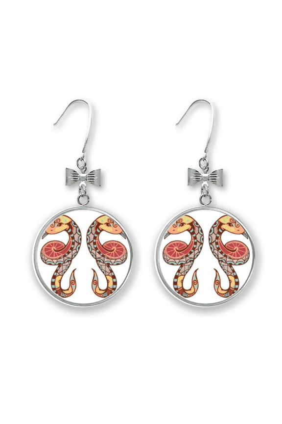 geni constellation zodiac symbol bow earrings drop stud pierced hook