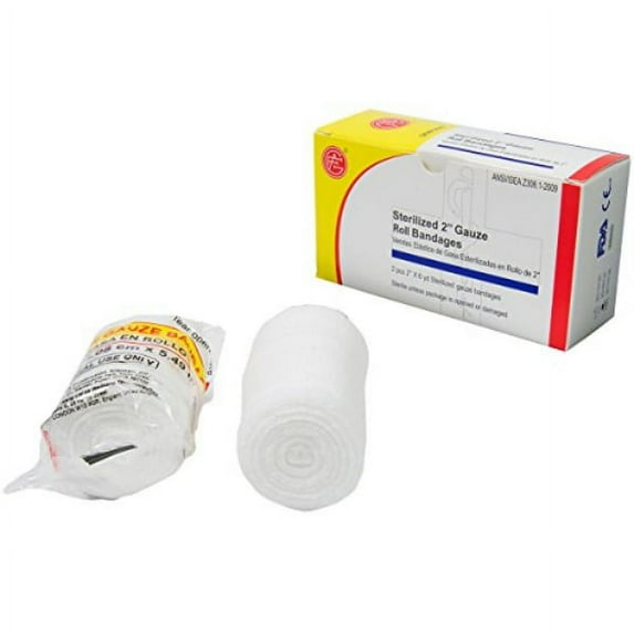 genuine first aid 2"x6 yd. sterile roller gauze, 2/box