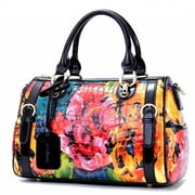 Feimina Designer Handbags For Women, Genuine Leather Tote Bag Women, Large-Capacity Boston Shoulder, Top Layer Of Cowhide Crossbody Bag, Doodle Purses