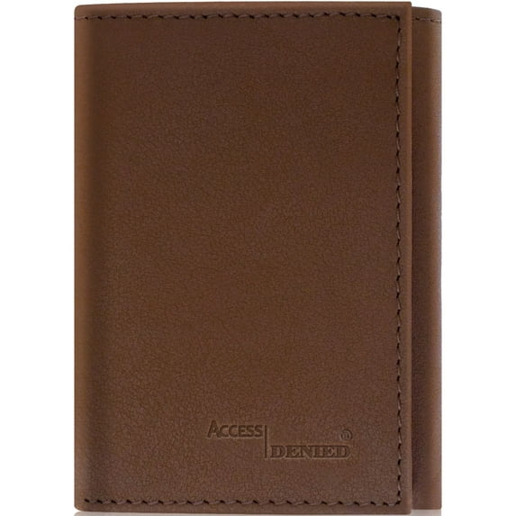 genuine leather wallet mens trifold rfid blocking, ligth brown smooth,tan smooth