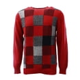 thumbnail image 1 of geoffrey beene new red mens medium m crewneck geometric print sweater $75, 1 of 3