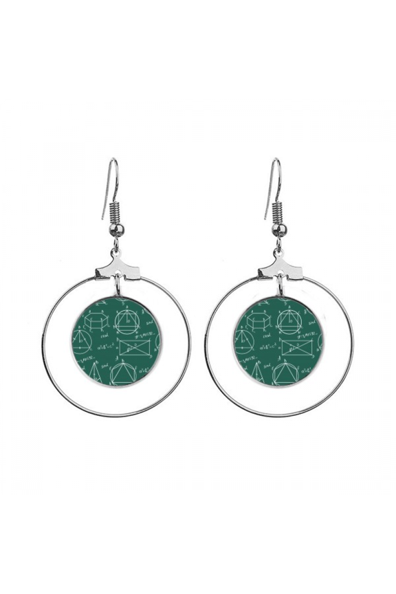 geometric mathematical formula calculus earrings dangle hoop jewelry drop circle