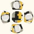 thumbnail image 1 of geometric modern art yellow gray black white Round Table Placemats Set Of 5 Wedge Table Mats Washable Heat Resistant Place Mat For Dining Table Kitchen Farmhouse Restaurant, 1 of 6